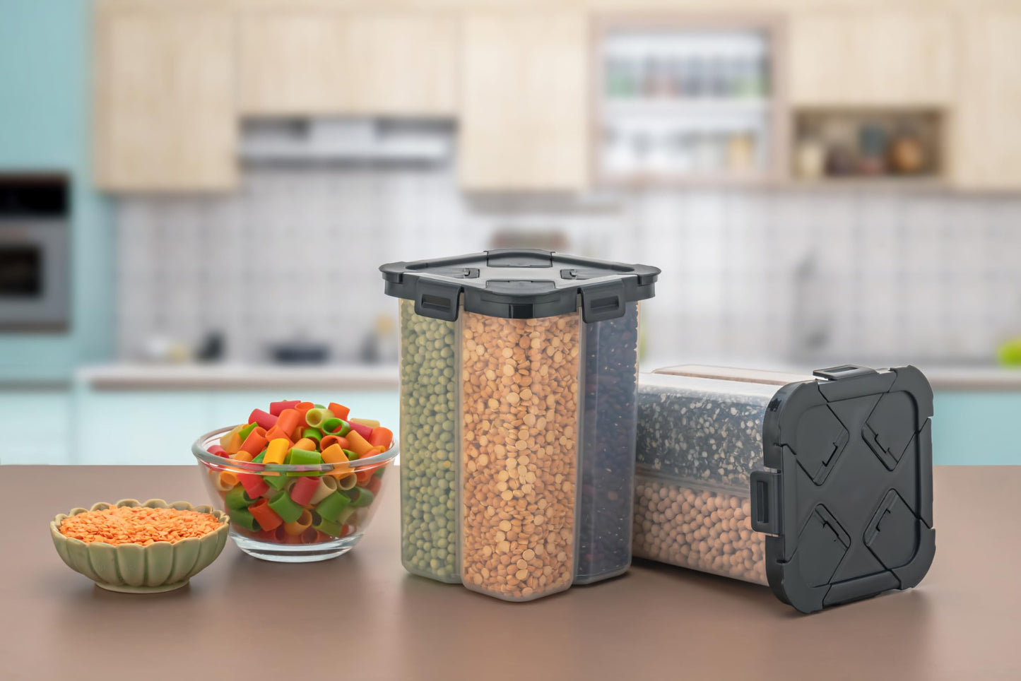 TSS Airtight 4 section pulses storage containers Pack of 1