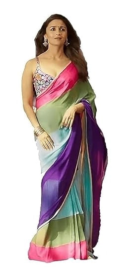 TSS Georgette Printed Saree for Women (Multicolor, 6.3 m)