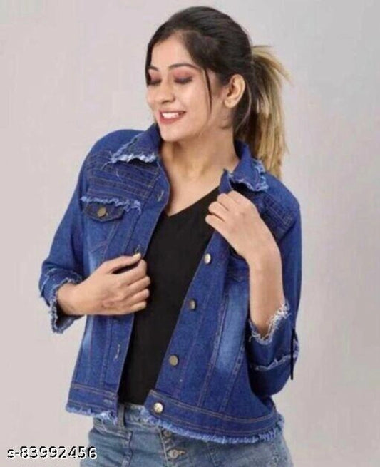 TSS Denim Jacket for Women (Blue, S)